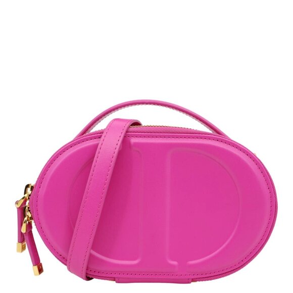 Christian Dior CD Signature Oval Calfskin Leather Camera Crossbody Bag Rani Pink - Picture 1 of 15